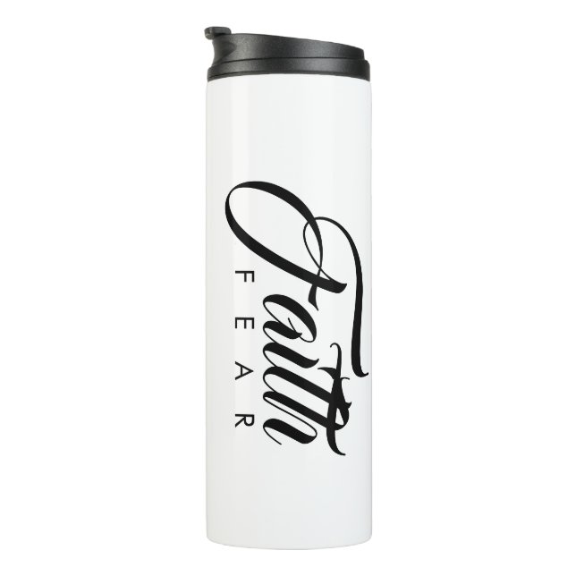 Faith Over Fear White Thermal Tumbler (Rotated Right)