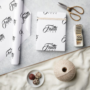 Faith Over Fear White Wrapping Paper