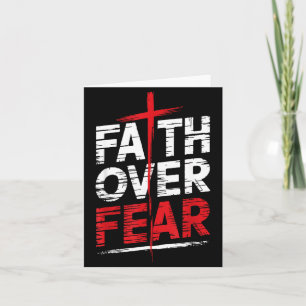 Faith Over Fear With Cross Christian Men Card