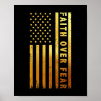 Faith Over Fears Cool Christian Cross American