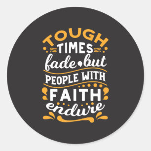 Faith Over Struggles – Motivational Religious Art Classic Round Sticker