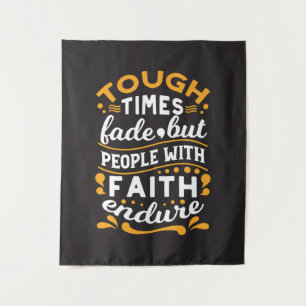 Faith Over Struggles – Motivational Religious Art Tapestry