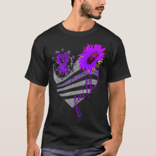 Faith Overdose Awareness Sunflower Heart Ribbon Pu T-Shirt