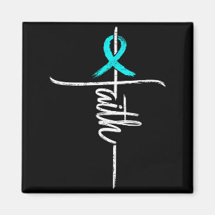 Faith Pcos Awareness Cross Christian Ribbon Teal S Magnet