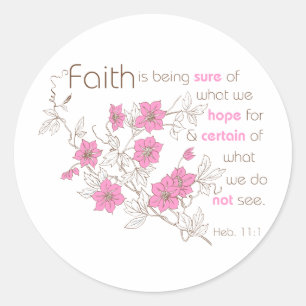 Faith (pink & brown) classic round sticker