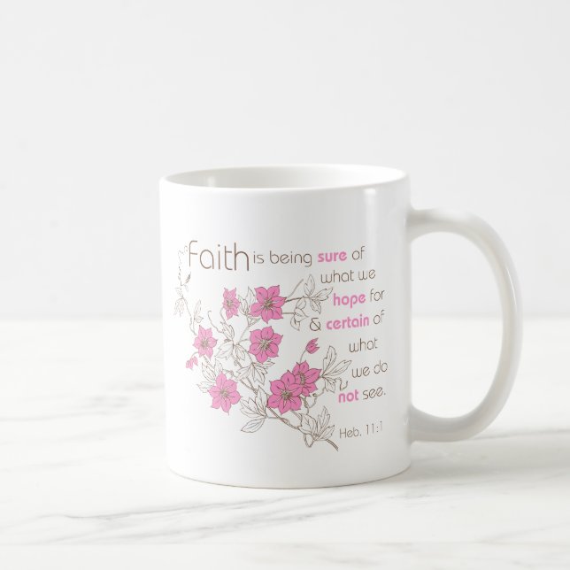 Faith (pink & brown) coffee mug (Right)