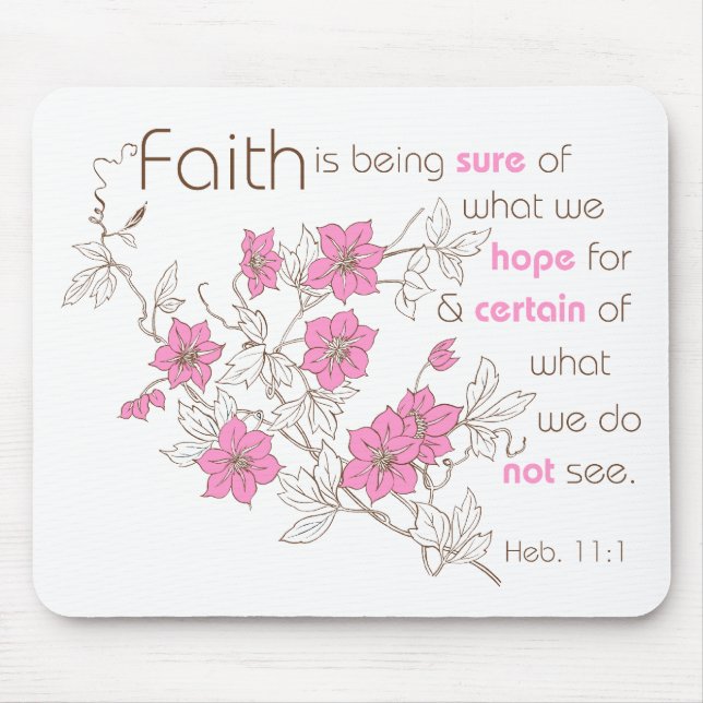 Faith (pink & brown) mouse mat (Front)