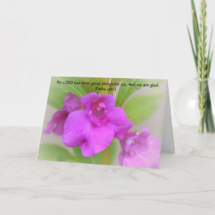 Faith Pink Flower Bible Verse Thinking of You Card