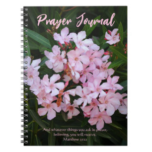 Faith Pink Flower Blossoms Prayer Journal Notebook