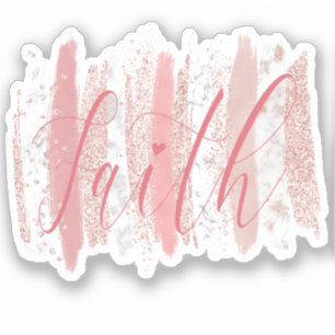 Faith pink glitter