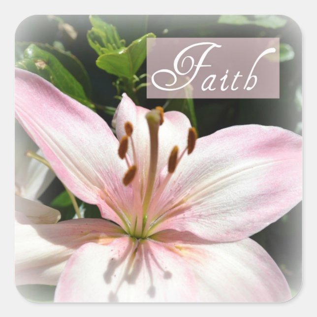Faith Pink Lily Stickers (Front)
