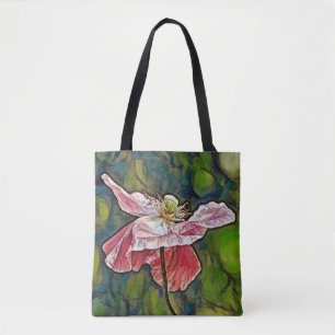 Faith Pink Poppy Art Tote