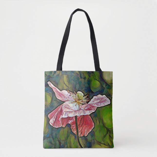 Faith Pink Poppy Art Tote Bag (Front)