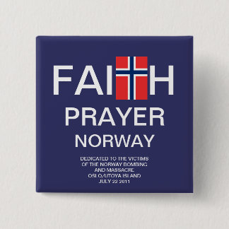 FAITH PRAYER NORWAY 15 CM SQUARE BADGE