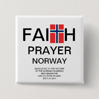 FAITH PRAYER NORWAY 15 CM SQUARE BADGE