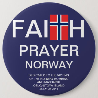 FAITH PRAYER NORWAY 6 CM ROUND BADGE