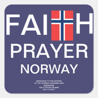 FAITH PRAYER NORWAY SQUARE STICKER