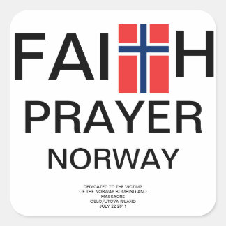 FAITH PRAYER NORWAY SQUARE STICKER