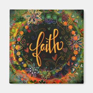 Faith Pretty Fun Floral Modern Inspirivity Magnet