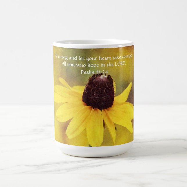 Faith Psalm 31:24 Wildflower Bible Verse Mug (Center)