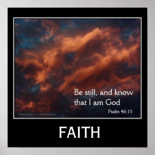 Faith Psalm 46:10 Inspirational Motivational Poste Poster