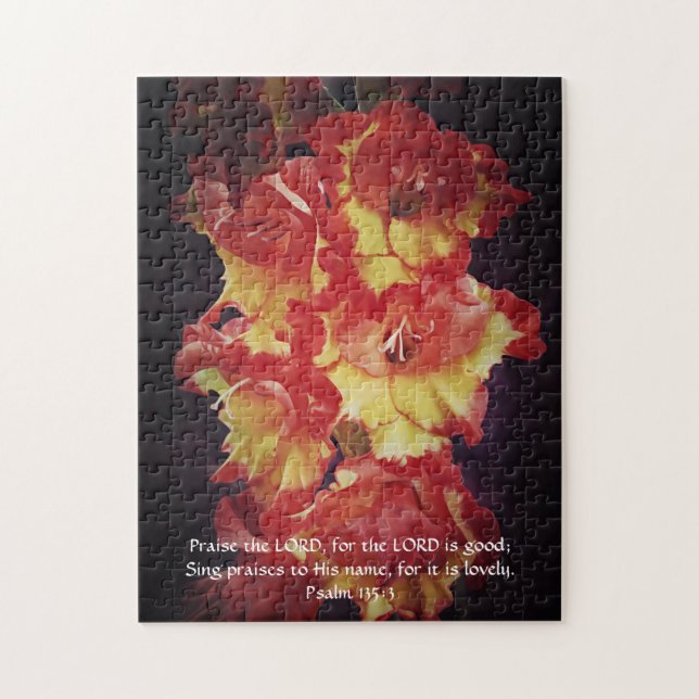 Faith Psalm Gladiolus Flower Puzzle (Vertical)