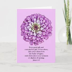 Faith Purple Mum Flower Birthday Card