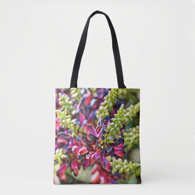 Faith Purple Wisteria Flower Art Tote (Front)