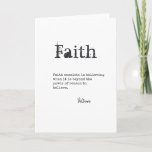 FAITH QUOTE Gifts Typewriter Font Customisable Card