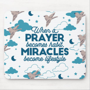 Faith quotes and Bird Pattern Mouse Mat