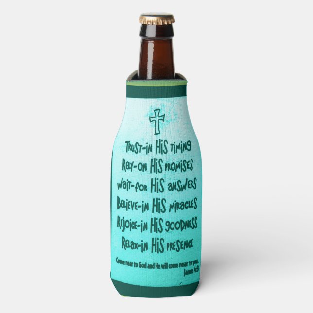 Faith quotes bottle wrap bottle cooler (Bottle Front)