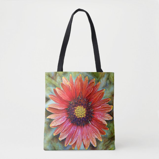 Faith Red Wildflower Art Tote Bag (Front)