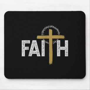 Faith Religious Bible Jesus Catholic Christian Tan Mouse Mat