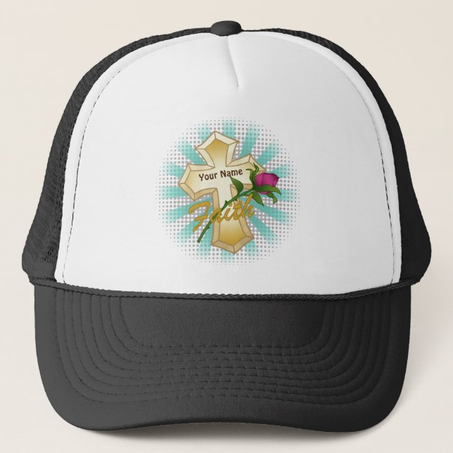 Faith Rose Christian Cross hat (Front)