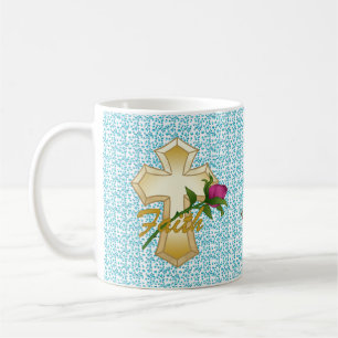 Faith Rose Christian Cross mug