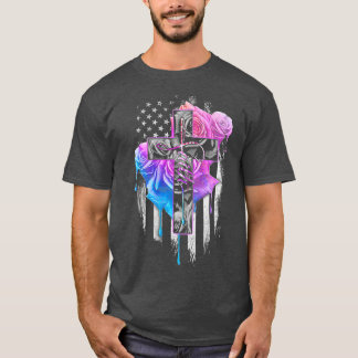 Faith Rose Watercolor Cross on back T-Shirt