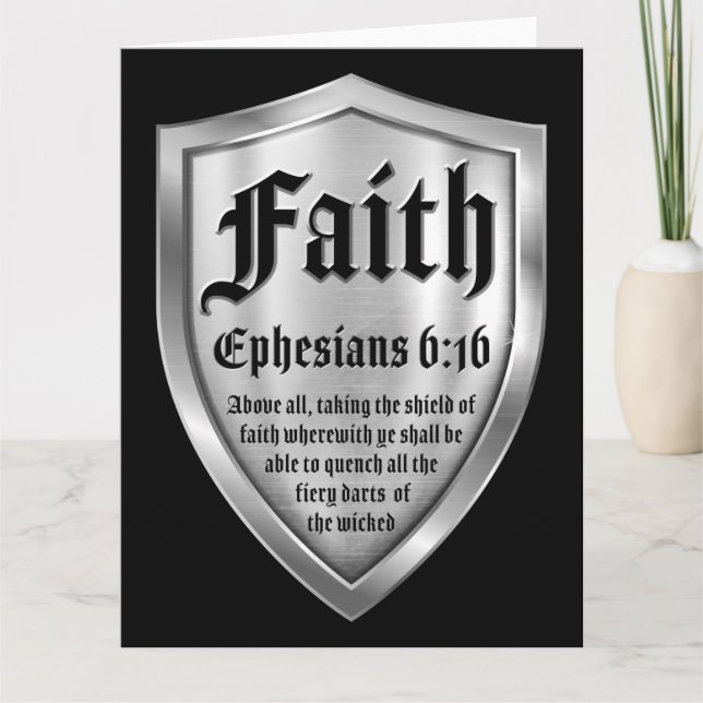 Faith Shield Christian Faith Bible Verse Ephesians Thank You Card (Front)