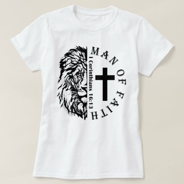 Faith Shirt, Man Of Faith Christian Boho T-Shirt (Design Front)