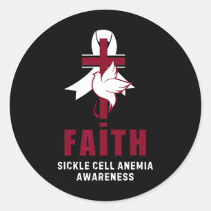 Faith Sickle Cell Anaemia Christianity Cross Classic Round Sticker