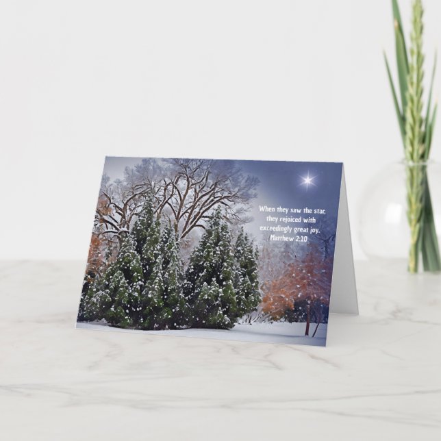 Faith Snow Nature Christmas Holiday Card (Front)