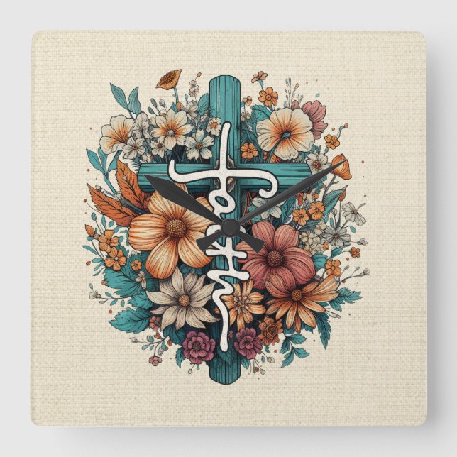 FAITH SQUARE WALL CLOCK (Front)