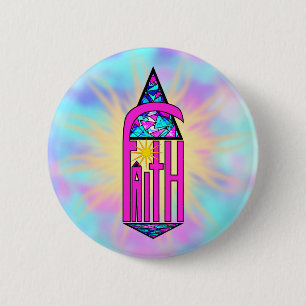 Faith ~ Steeple 6 Cm Round Badge