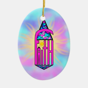 Faith ~ Steeple Ceramic Tree Decoration