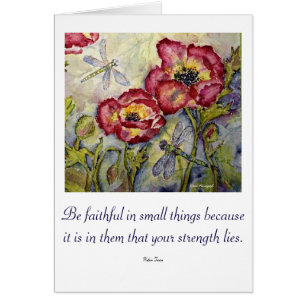 Faith Strength Quote Dragonfly Art Greeting Card