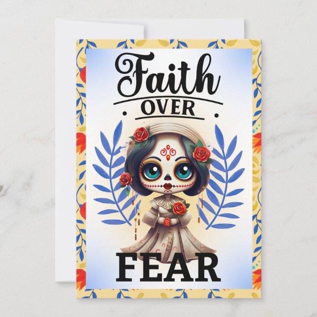 Faith Sugar Skull  Thank You Card (Front)