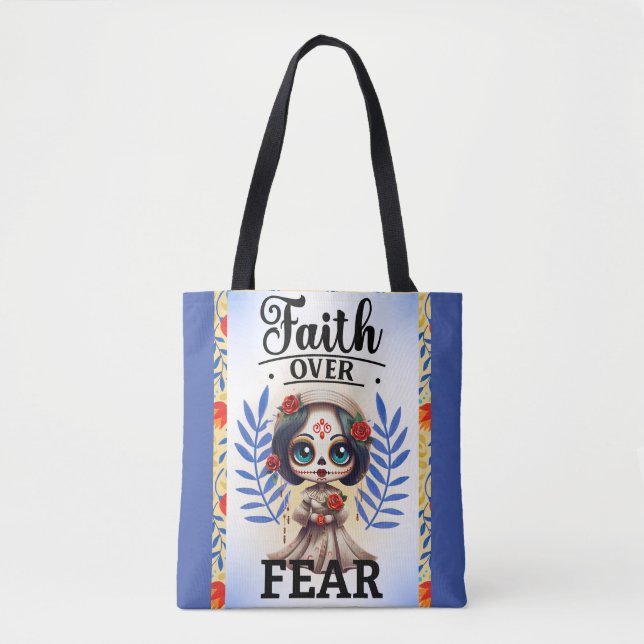 Faith Sugar Skull  Tote Bag (Front)