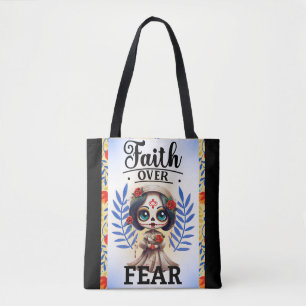 Faith Sugar Skull Tote Bag