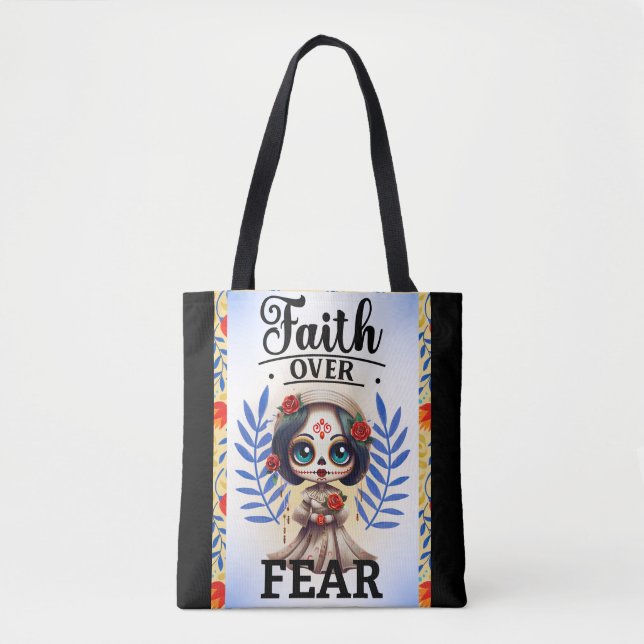 Faith Sugar Skull  Tote Bag (Front)