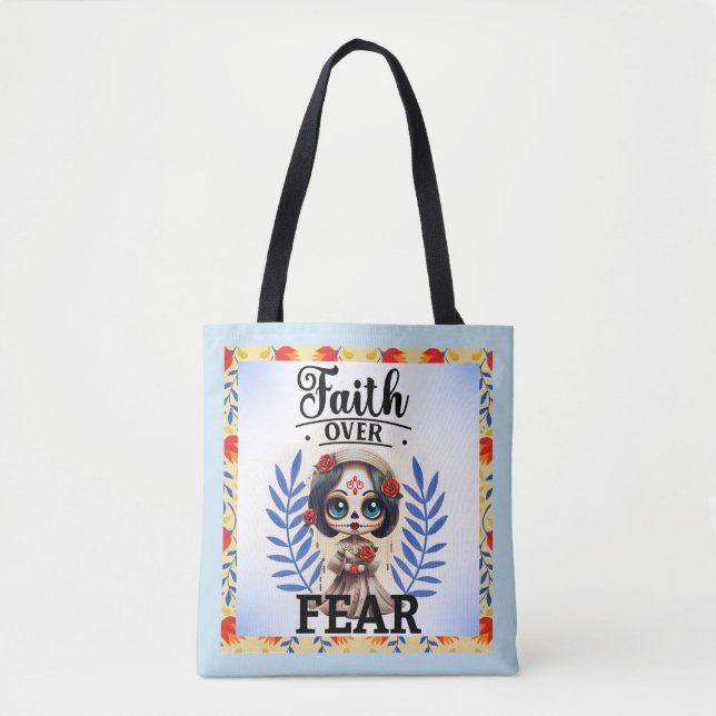 Faith Sugar Skull  Tote Bag (Front)