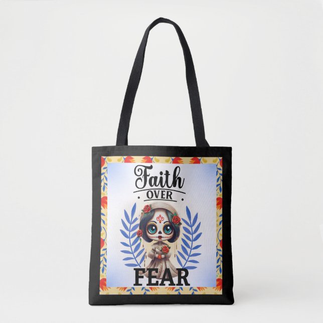 Faith Sugar Skull  Tote Bag (Front)